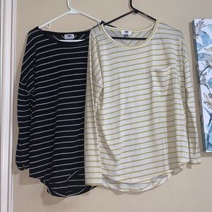 Value pack of two striped knit sweater tops